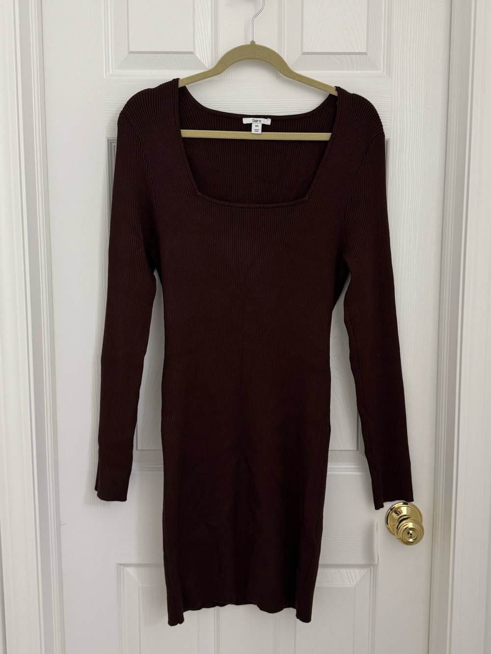Bar III Women’s XXL Brown Ribbed Bodycon Sweater Dress NWT